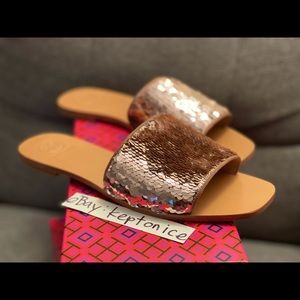 Tory Burch Carter Slide Reversible Sequin $248